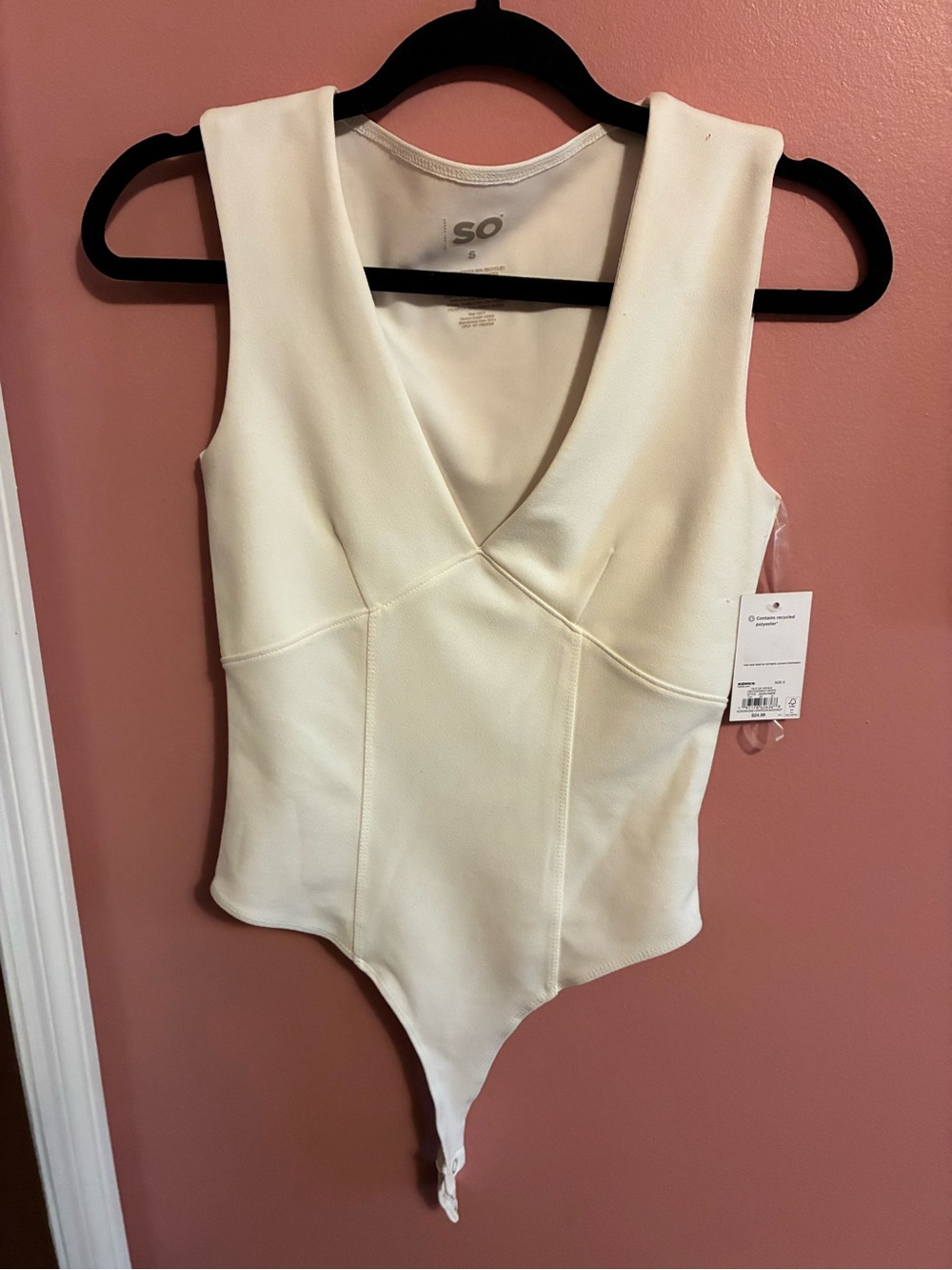 Kohl's SO Cream V-Neck One-Piece Bodysuit